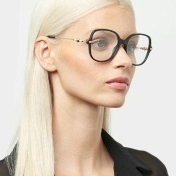 Jimmy Choo JC356 0807 00 Square 54mm Eyeglasses - Black/Gold - Picture 3 of 11